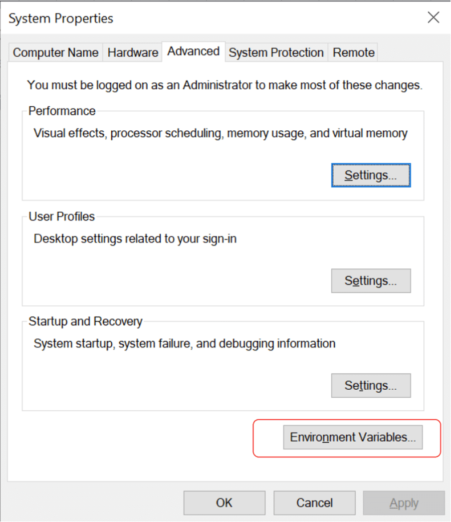 Windows environment variables