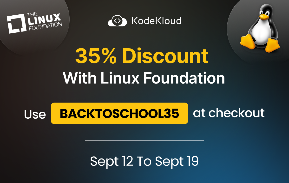 Get Up to 25% off at Linux Foundation with KodeKloud.