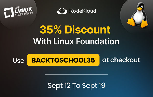 Get Up to 25% off at Linux Foundation with KodeKloud.
