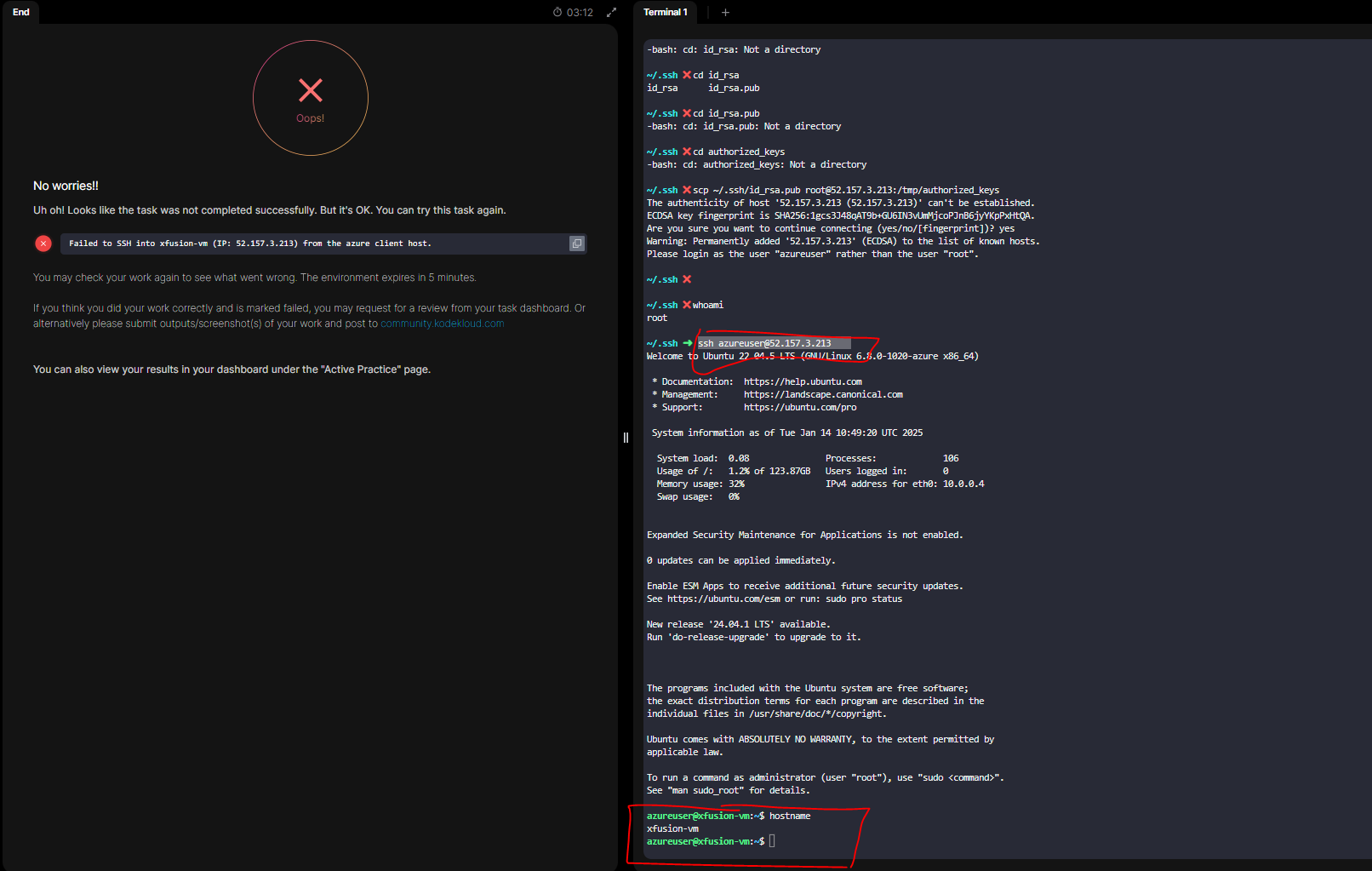 Problem in lab 12 of azure section, level 1 - AZURE - KodeKloud