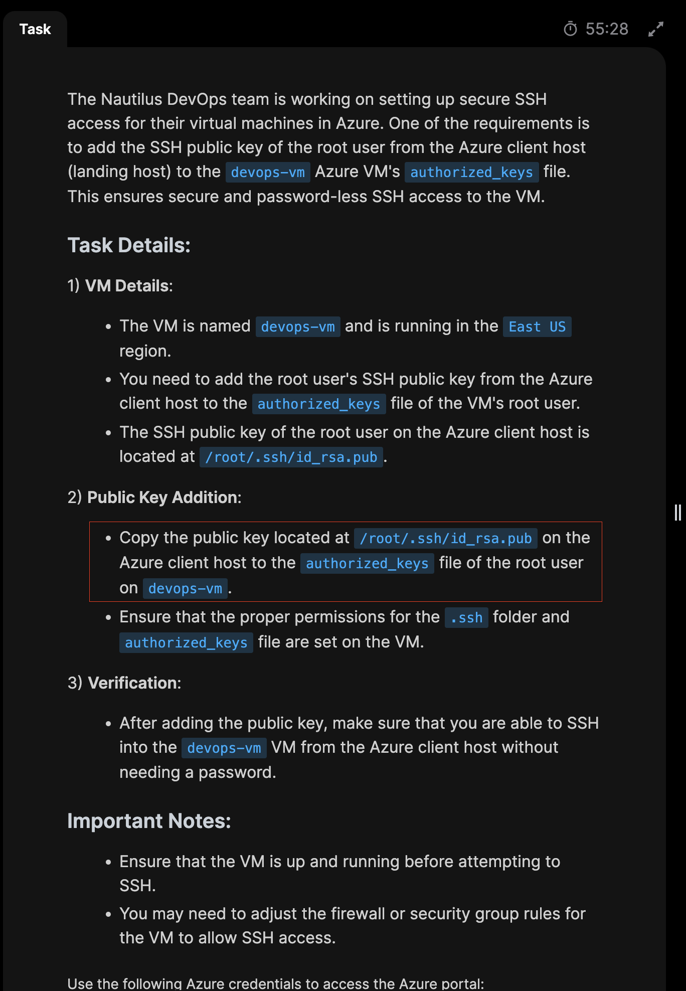 Problem in lab 12 of azure section, level 1 - AZURE - KodeKloud