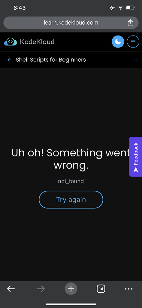 Unable to load lab - KodeKloud - DevOps Learning Community