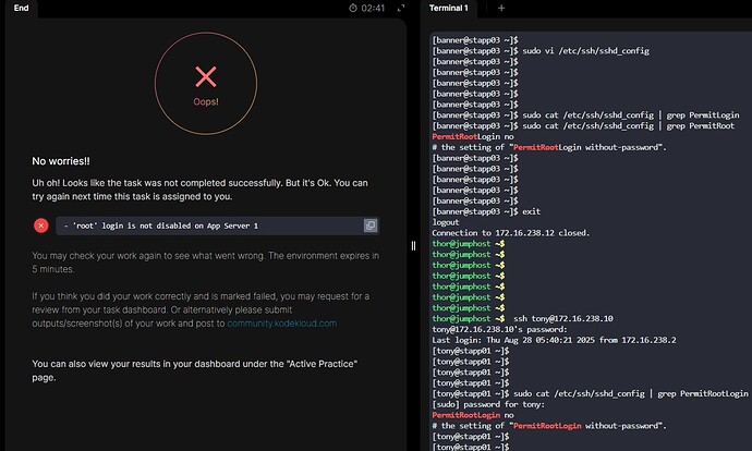 Day3_Lab_Appserver1_Disable_Root_Login_Error