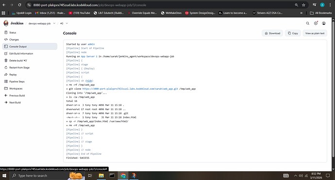 build trigeered by kodekloud worked