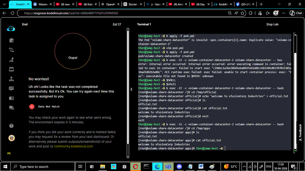Issue with KodeKloud Lab of 100 days of Devops: Day 54: Kubernetes ...