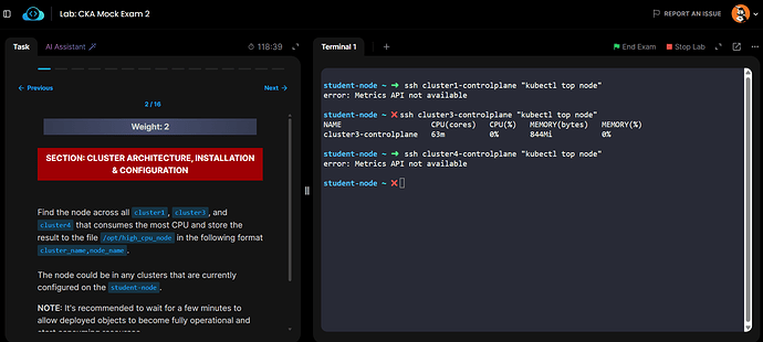 cka mock 2 error cpu