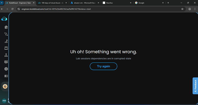 Error during opening AWS Lab task (Day 15 Create Volume Snapshot)