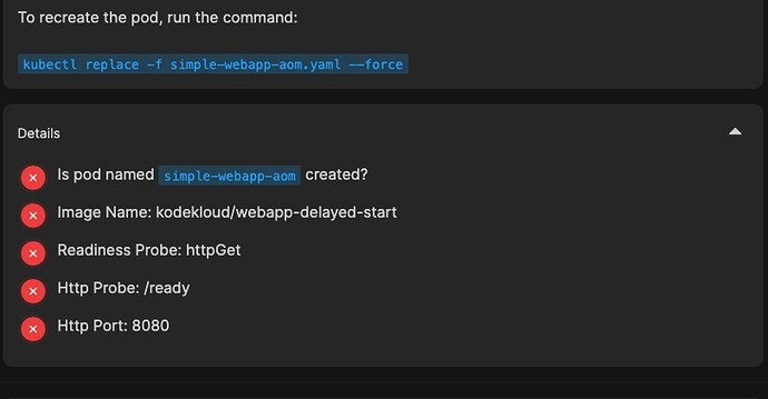 To recreate the pod, run the command