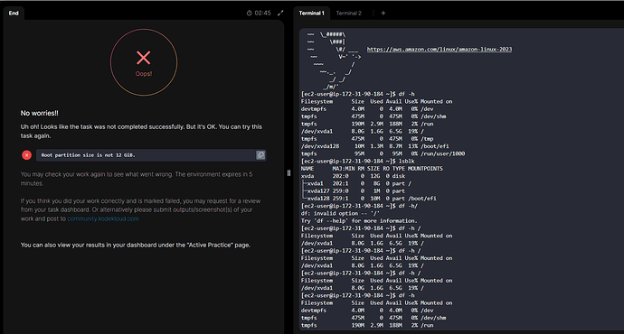 aws error - root1