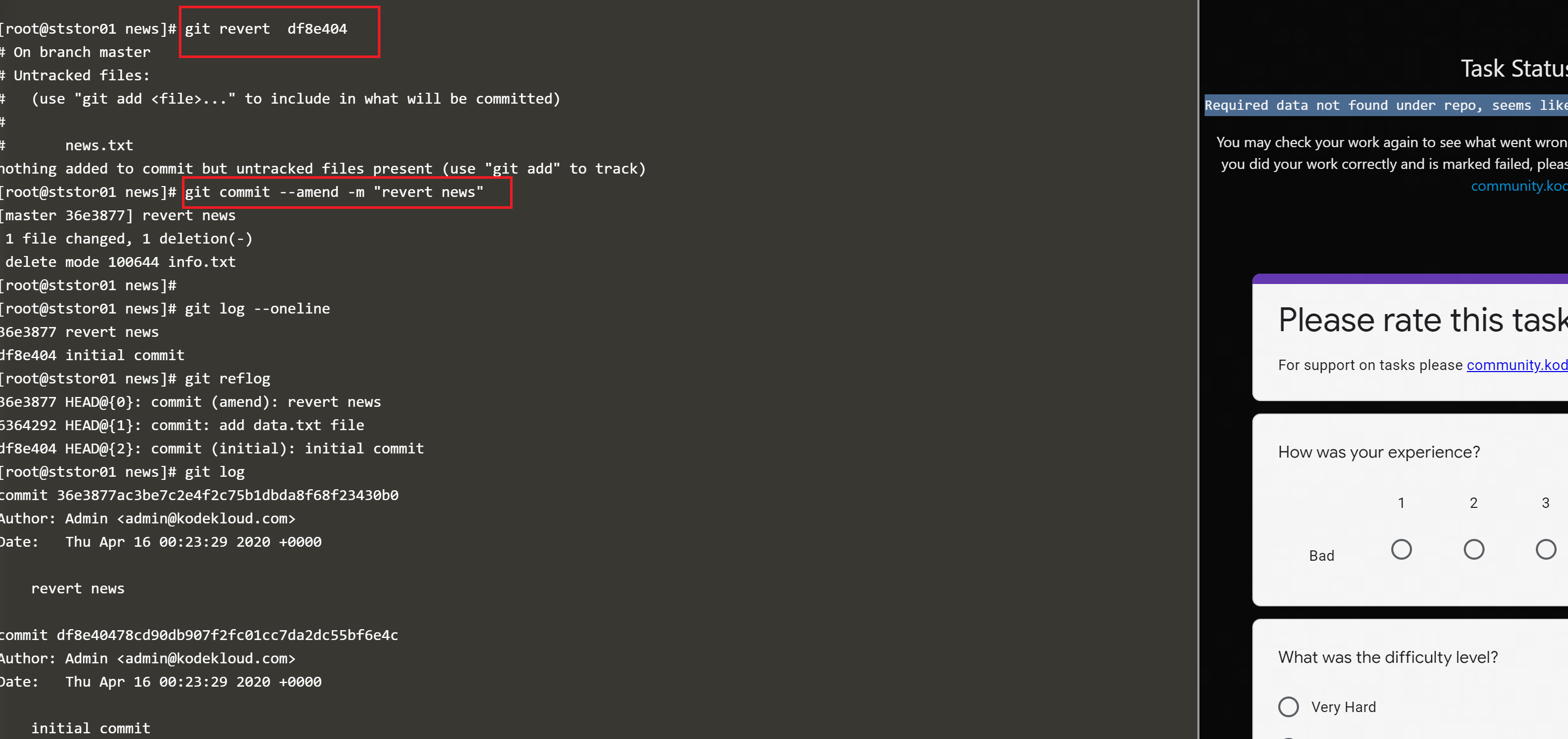 Git Revert Some Changes - KodeKloud - DevOps Learning Community