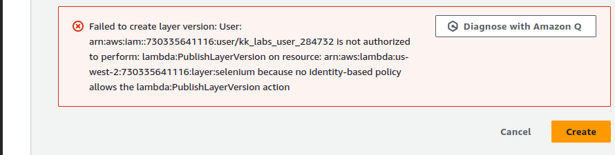 Couldn't Create Layers in AWS Lambda function - AWS - KodeKloud ...