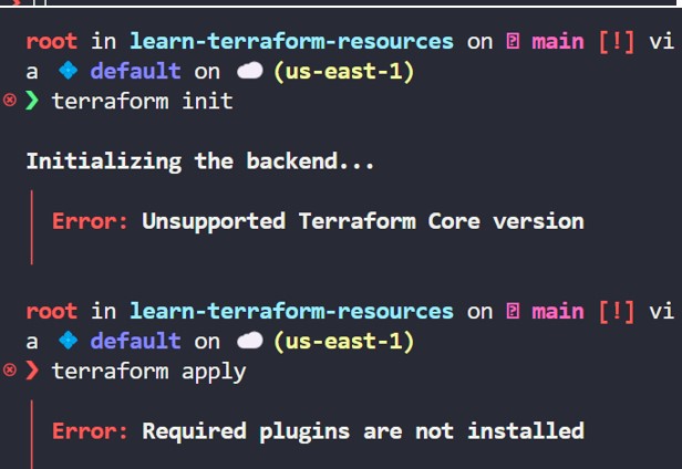 Terraform version out of date