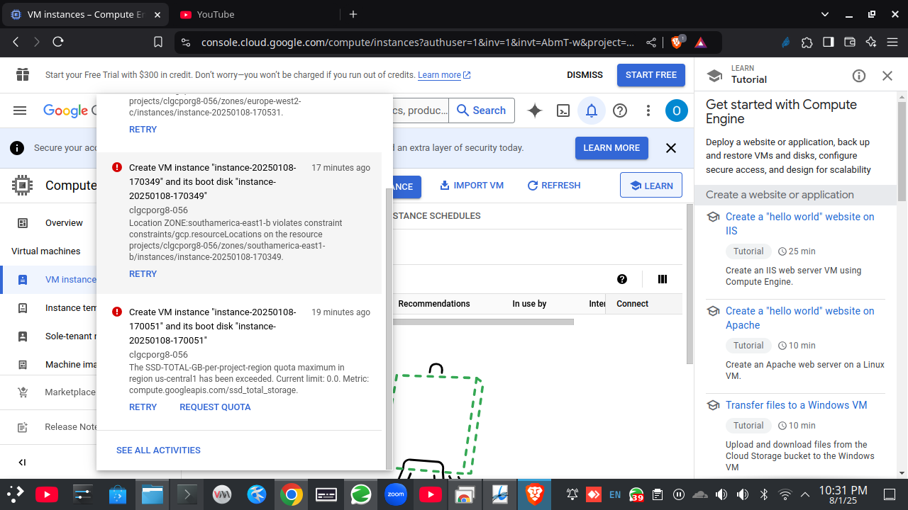 Unable to create an VM Instance - Google Cloud Platform - KodeKloud ...
